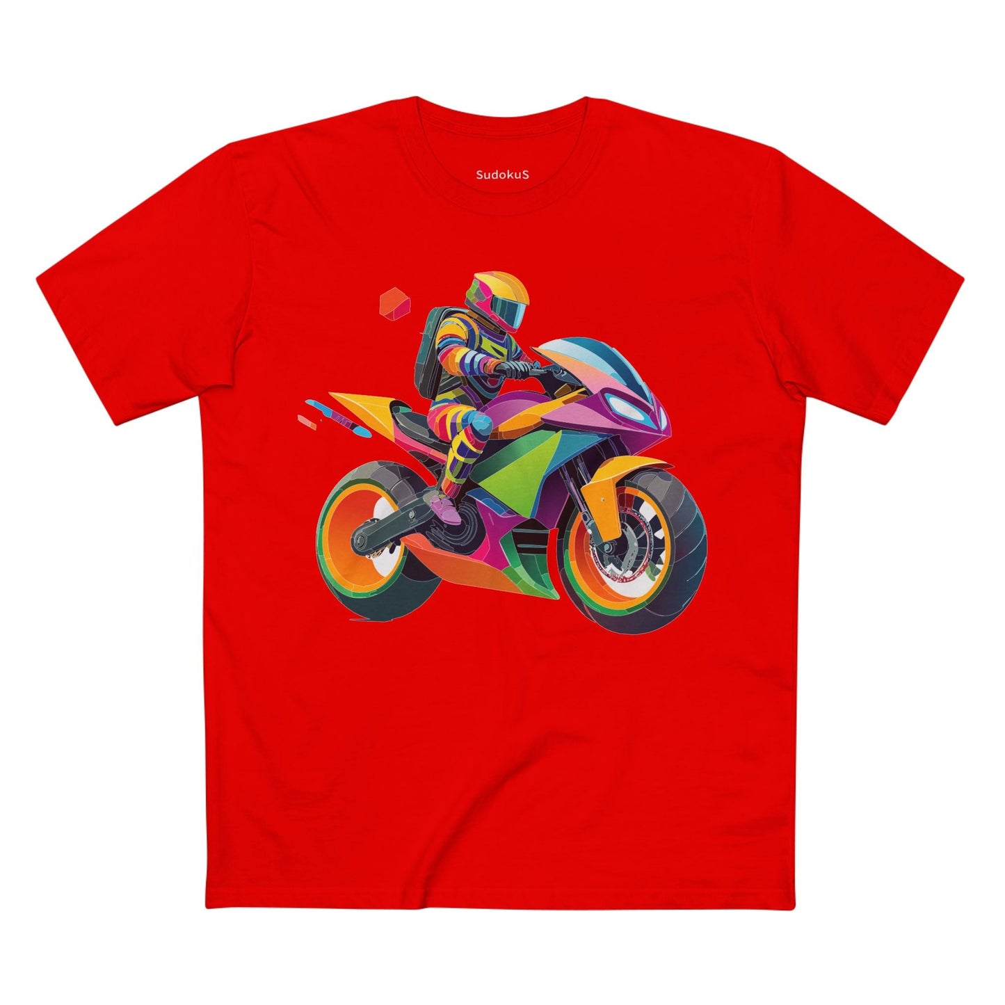 Moto Bike Graphic Unisex 100 Cotton Staple Tee 4