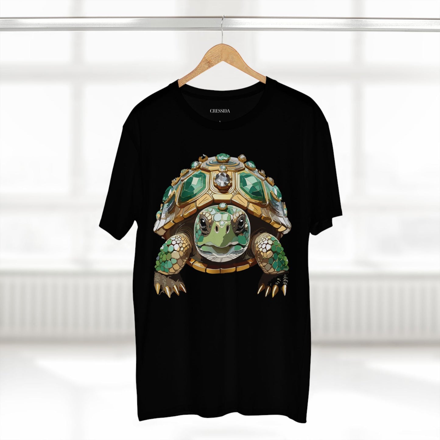 Turtle Graphic Unisex 100 Cotton Tee With Unique Animal Golden Medallion Art Design 31