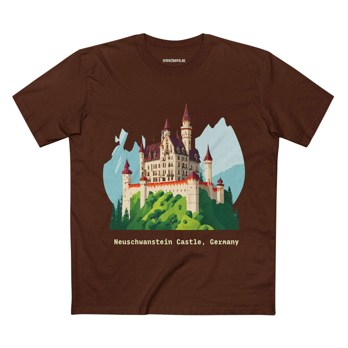 Neuschwanstein Castle Illustration T-Shirt | Germany Travel Souvenir