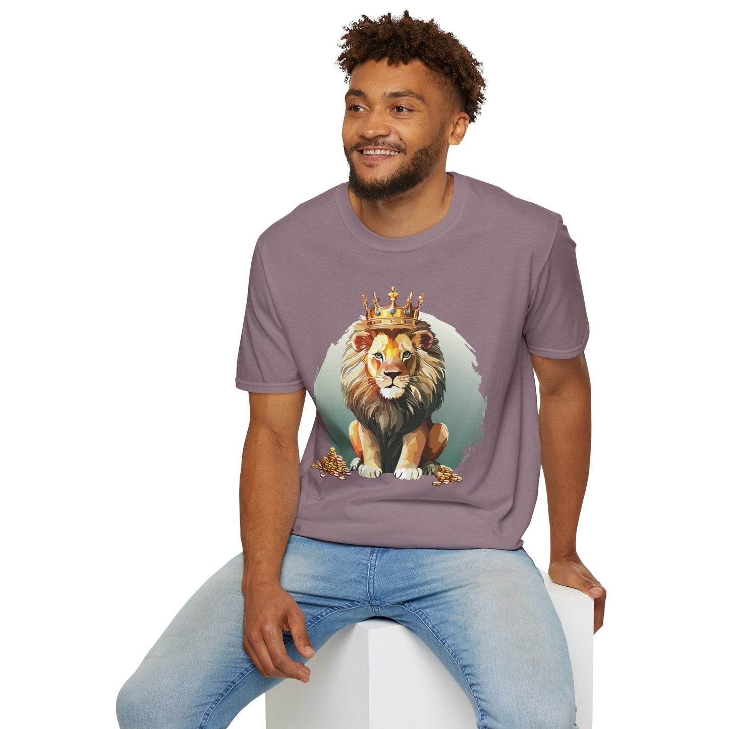 Unisex Lion Shirt Animal Tee Softstyle Gildan 64000 100 Percent Cotton Tee
