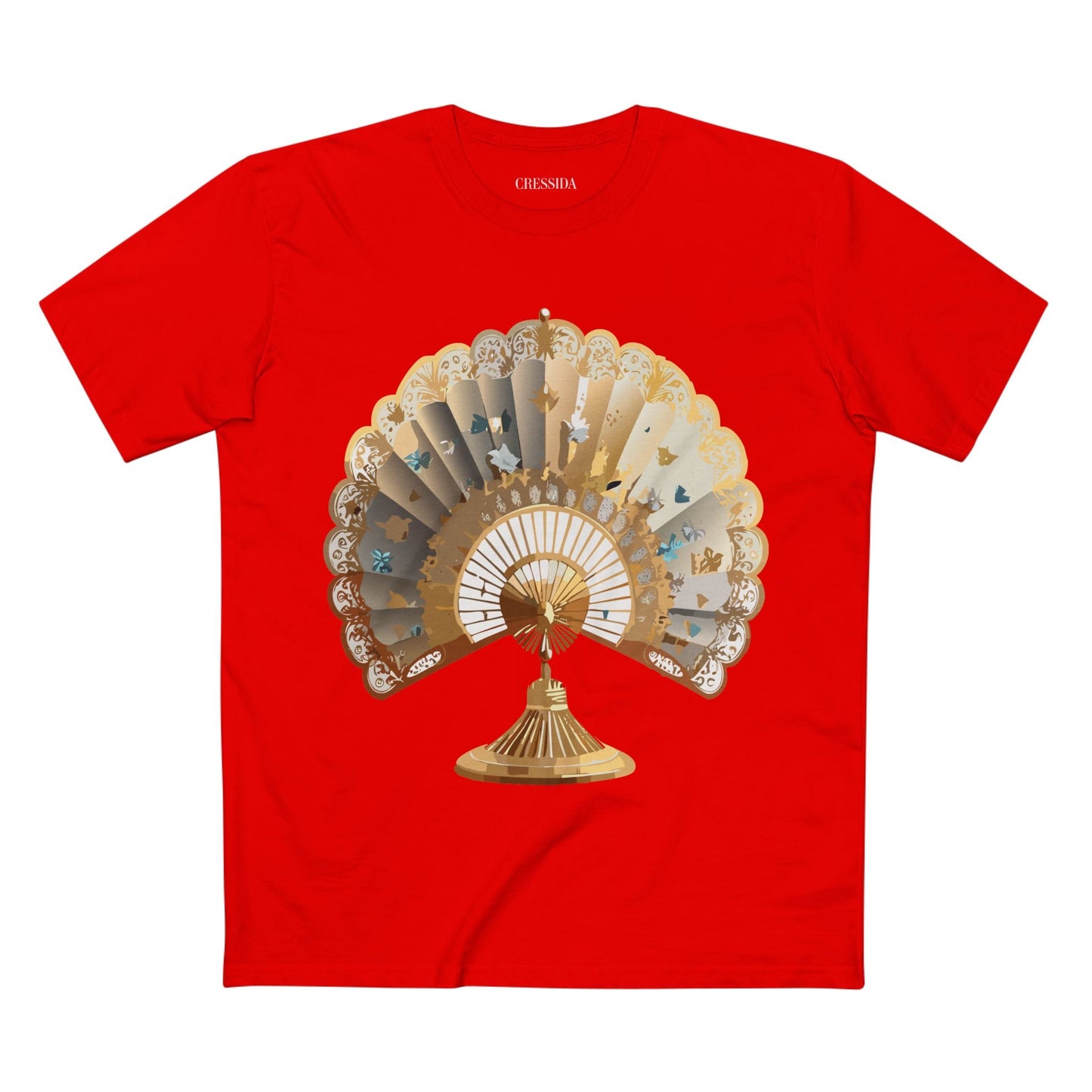 Antique Fan Graphic Design T-Shirt Unisex 100 Cotton Floral Carnival Artwork Tee 22