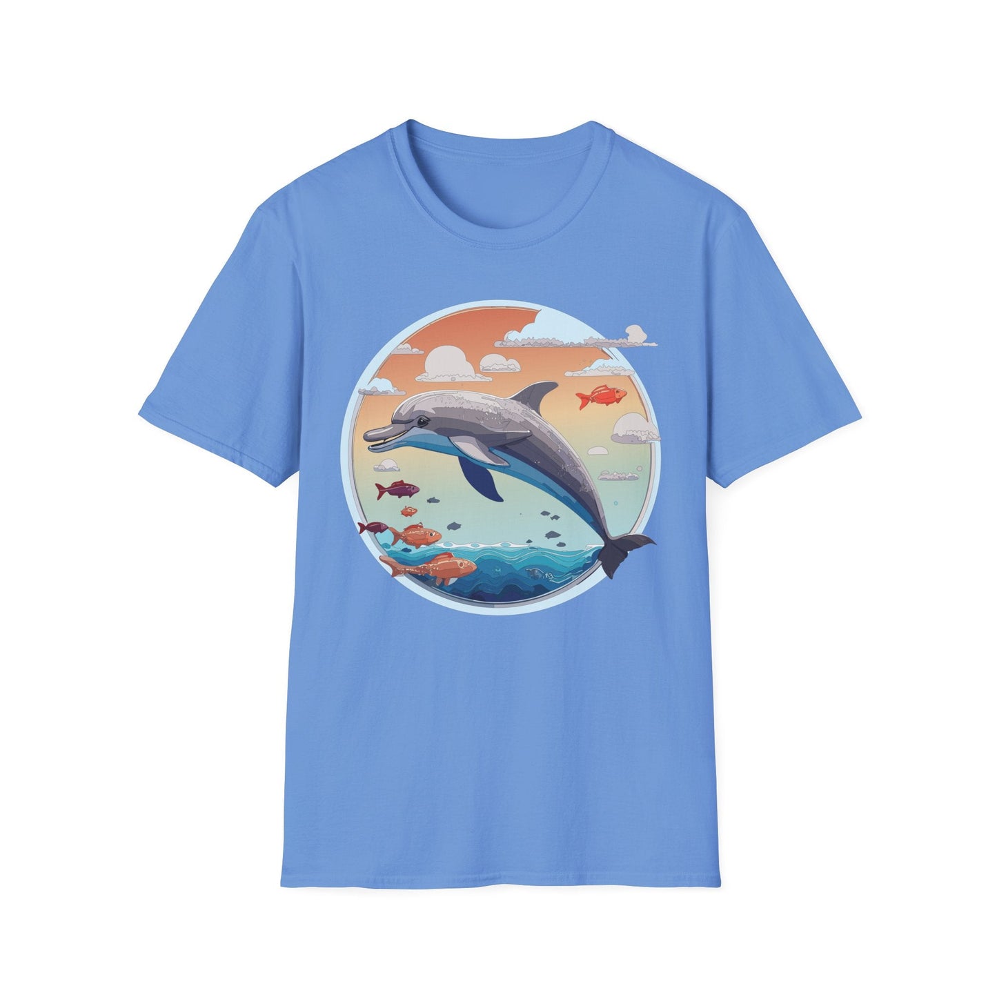 Dolphin Shirt Unisex Gildan Softstyle Cotton Tee For Men Women Dolphin Fish Animal Shirt