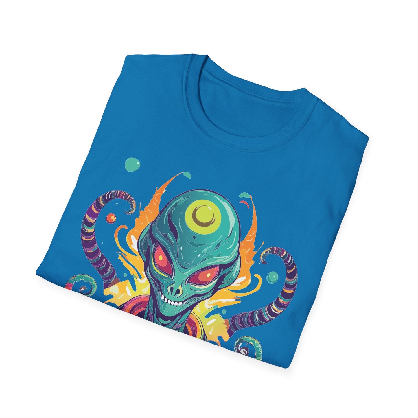 Alien Cosmos Unisex T Shirt With Aliens Design Gildan Softstyle 64000 Comfortable Lightweight Tee