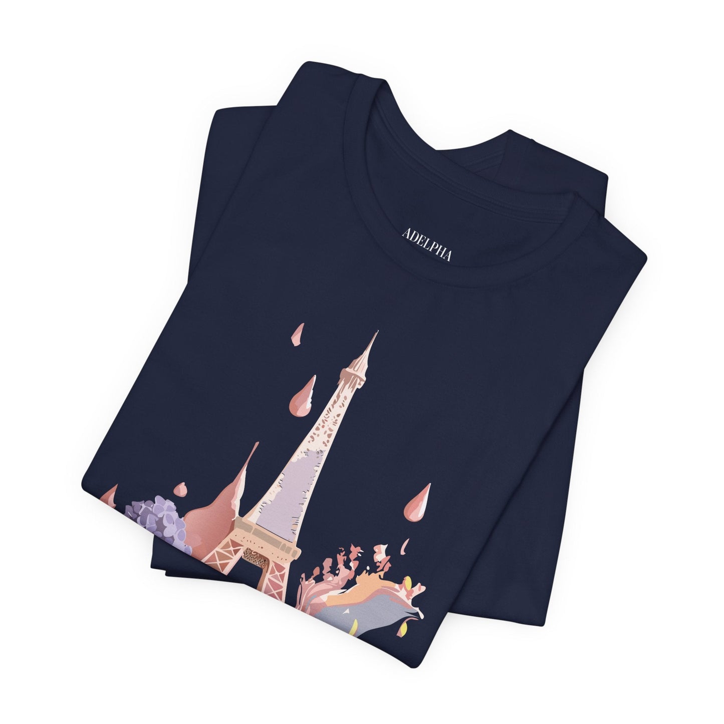 Paris Graphic Tee Unisex Short Sleeve Shirt With Vintage Inspired Adelpha Artwork