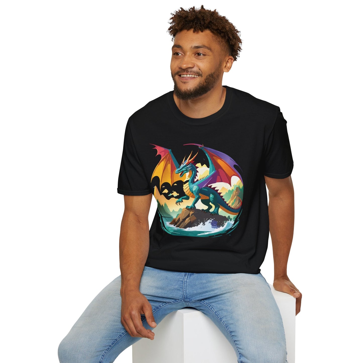 Dragon T Shirt Unisex Dragon Shirt Animal Design Softstyle Tee 100 Percent Cotton