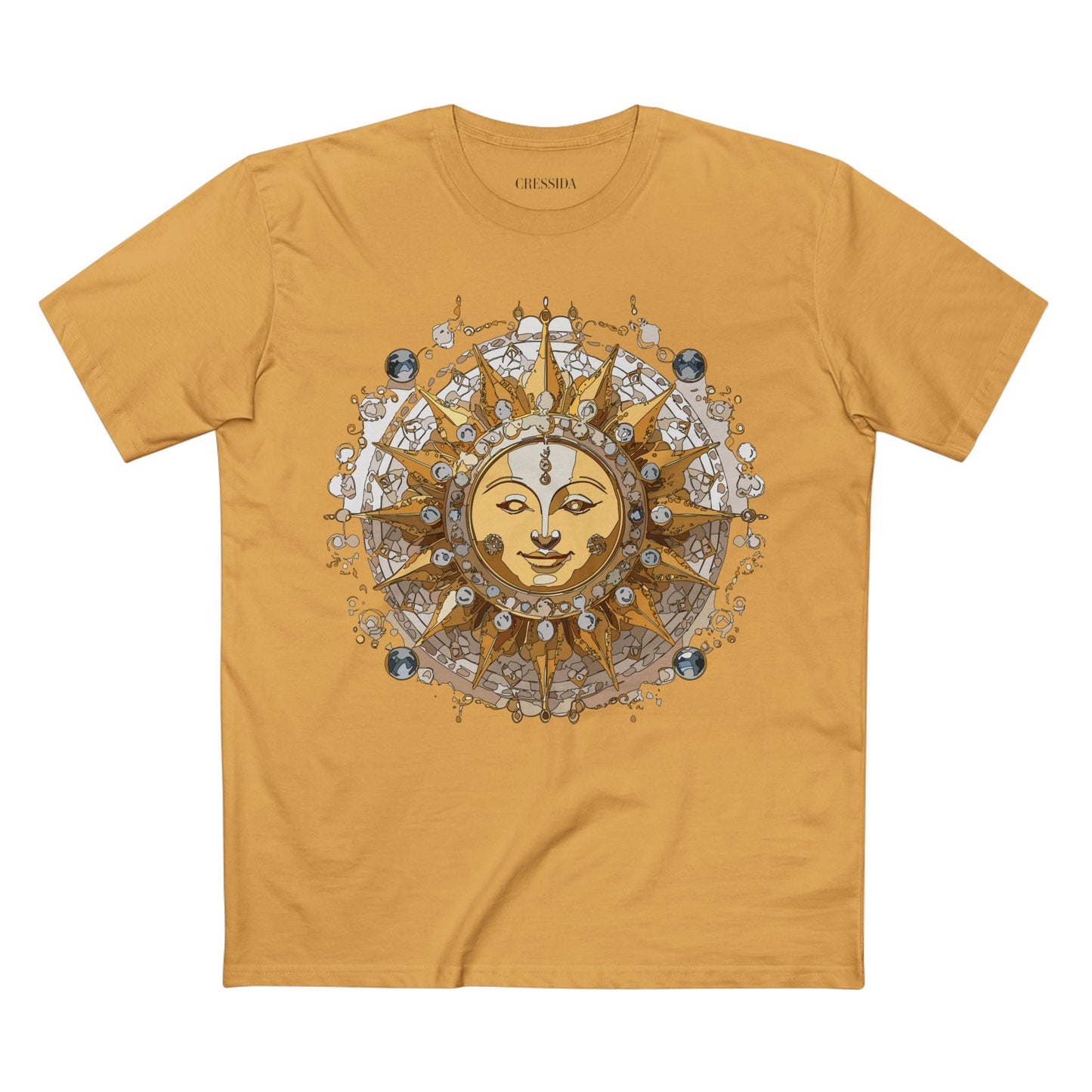 Gold Sun Graphic Unisex 100 Cotton T-Shirt with Golden Art Design 5