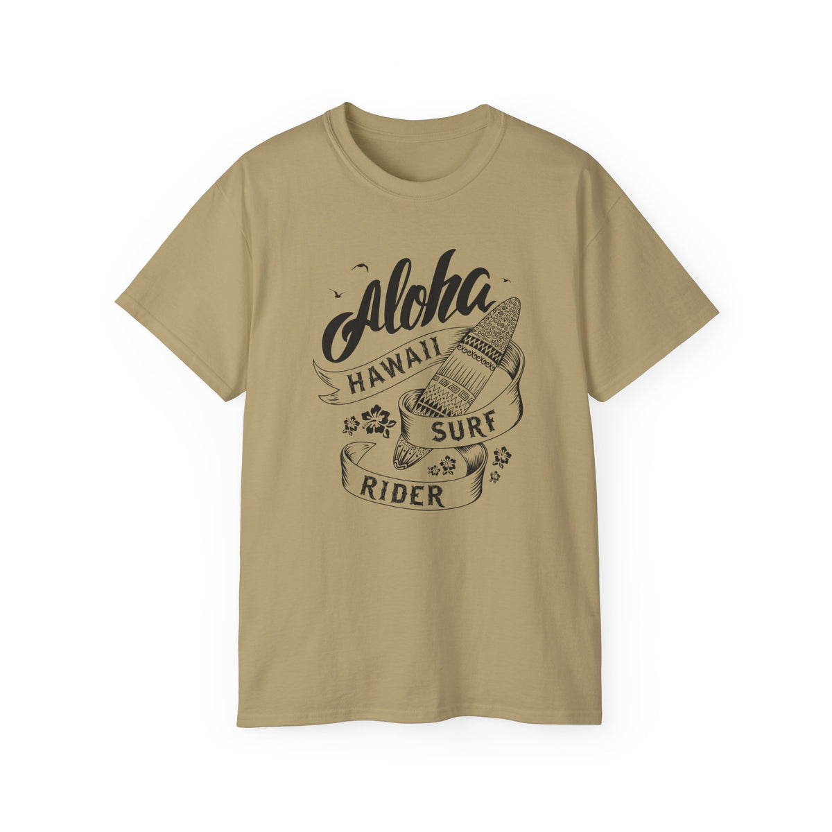 Aloha Hawaii Surf Rider Tee | Surfboard Illustration, Tropical Vibes