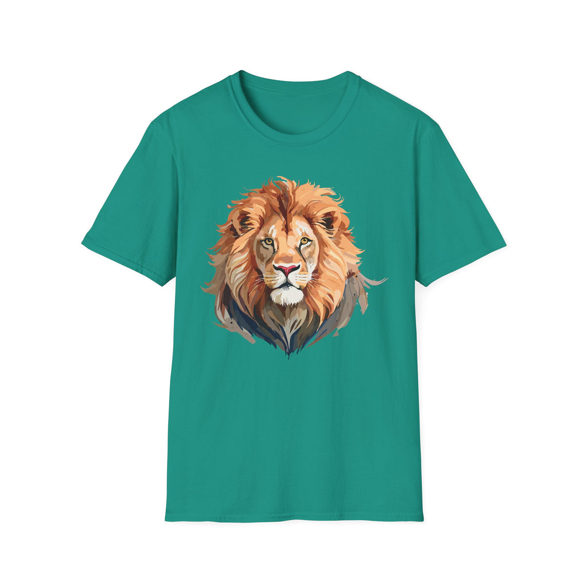Majestic Lion Portrait T-Shirt | Realistic Watercolor Animal Tee