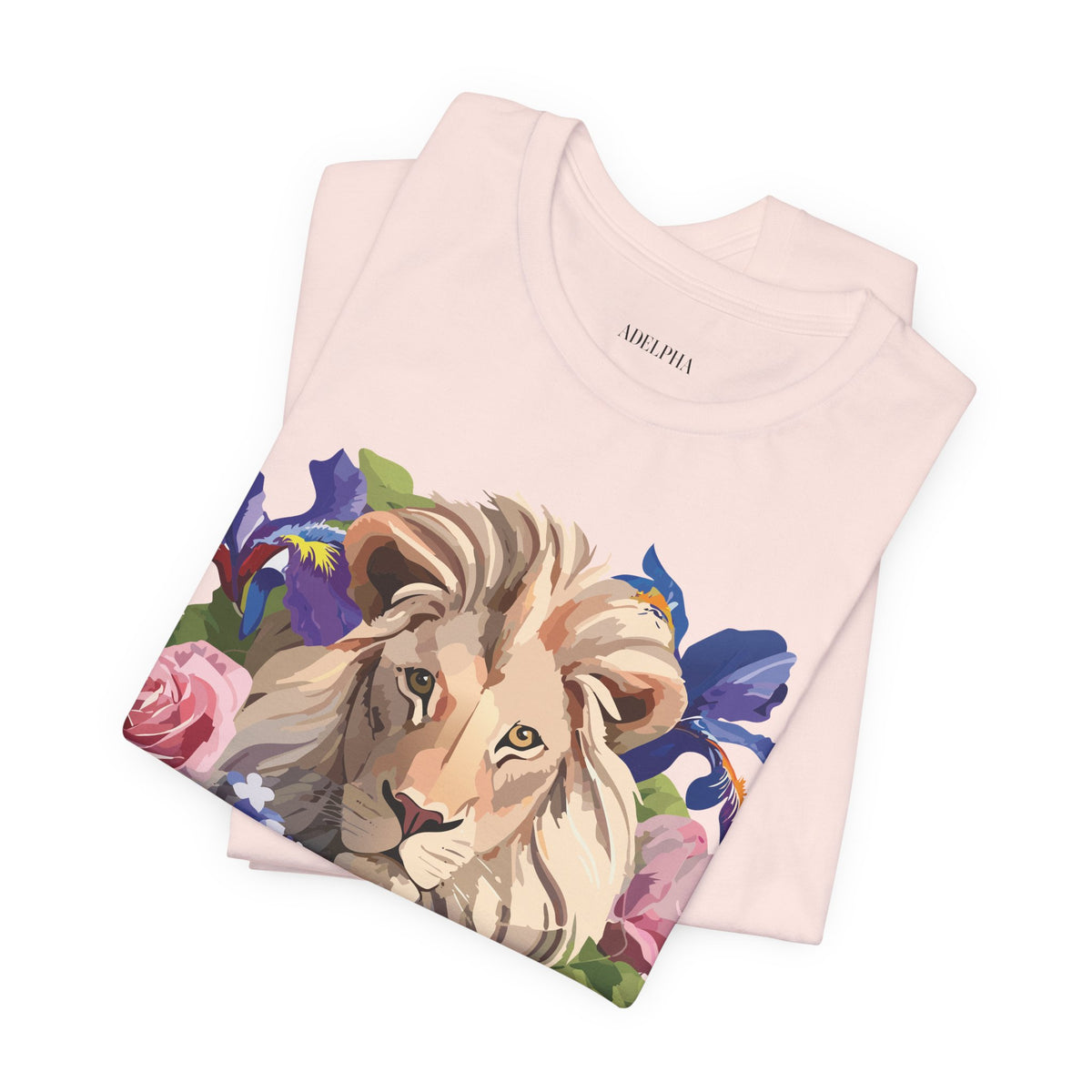 Lion Graphic Unisex Cotton Bella+Canvas Tee with Art Animal Design e319