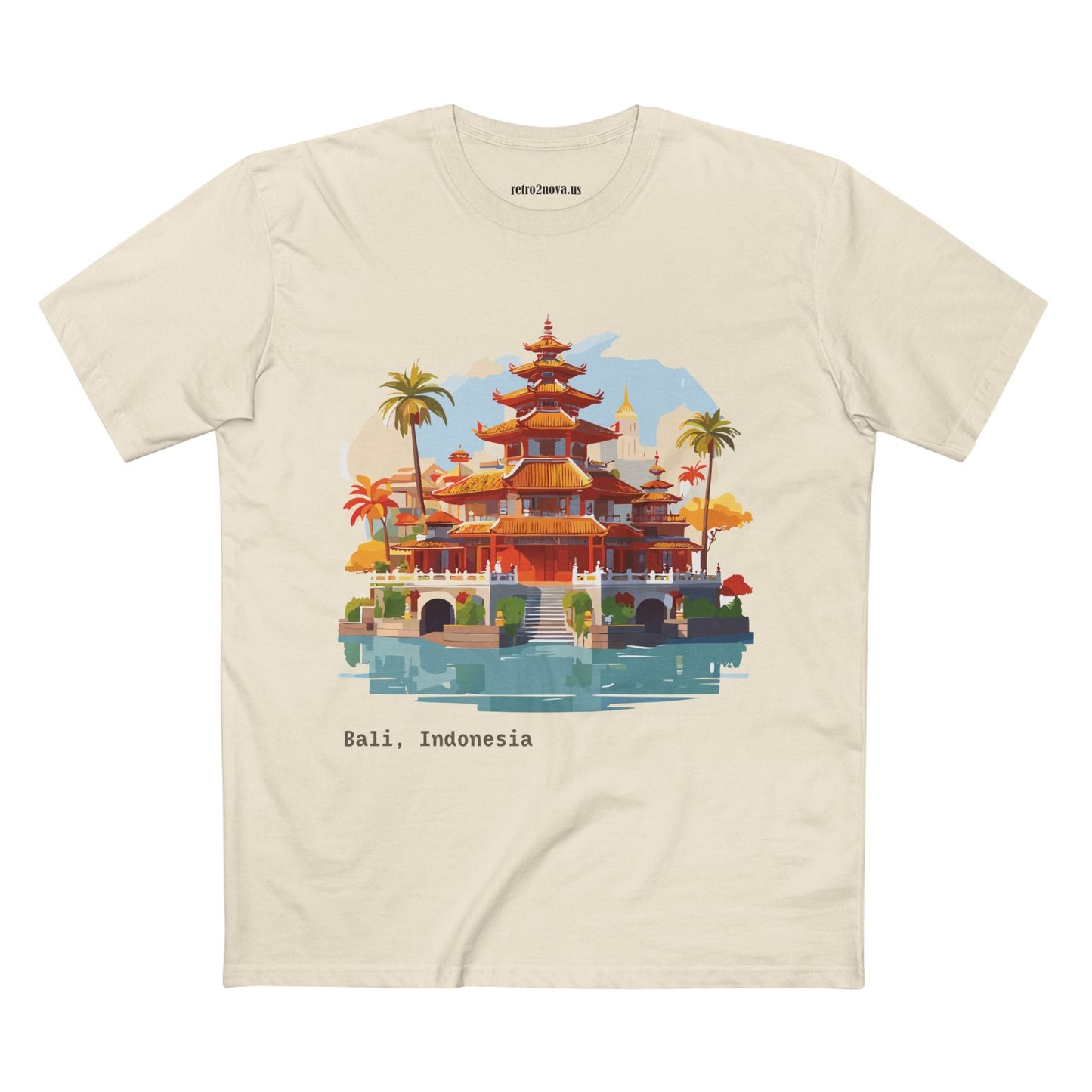 Travel Shirt Bali Tourist Unisex Premium Cotton Art Design Tee By Retro2Nova Collection Edition