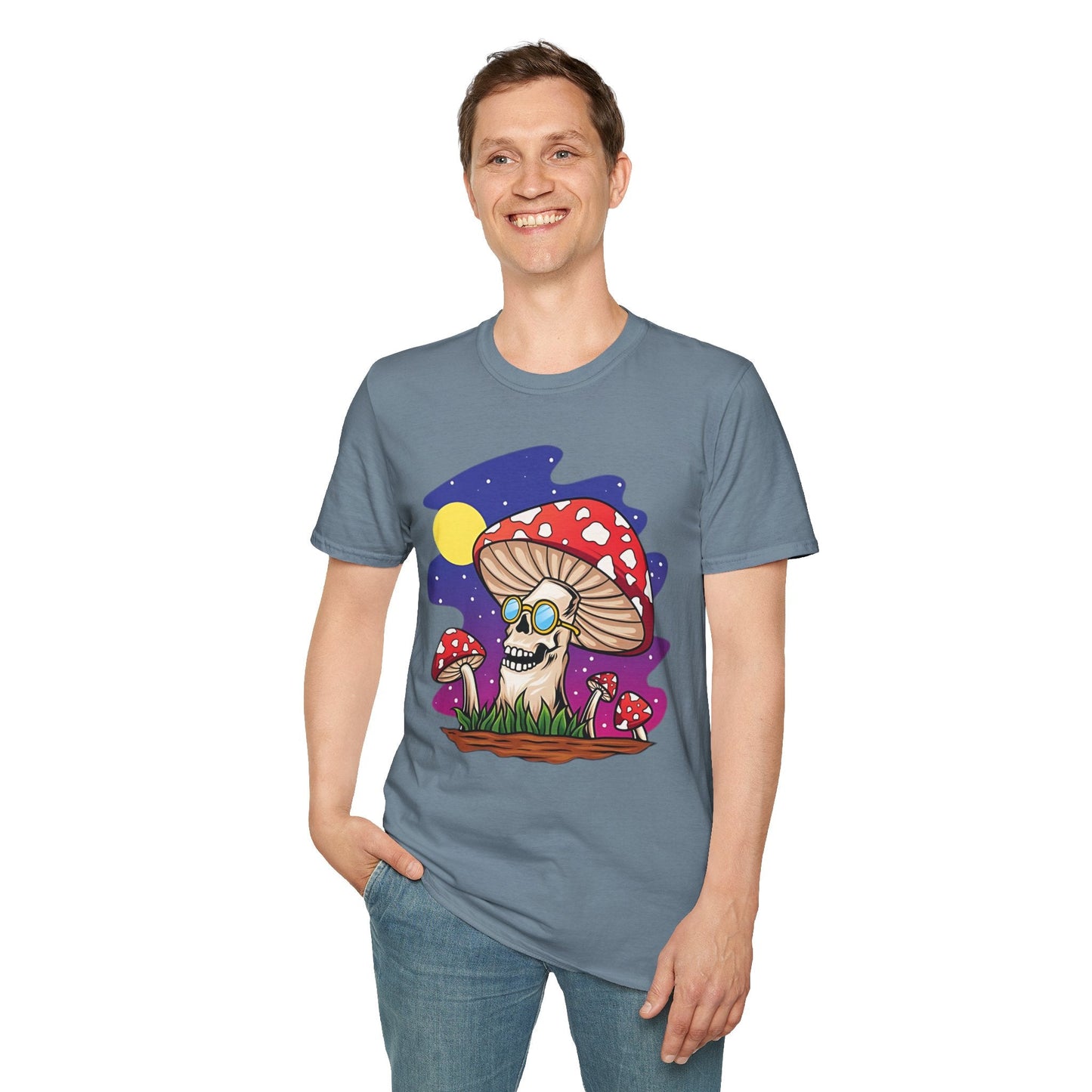 Funny Mashroom Graphic Unisex Softstyle Cotton With Cartoon Illustration Design 26
