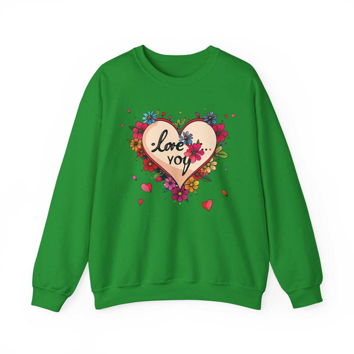 Big Heart Sweatshirt, Floral Heart Sweatshirt, Floral Love Sweatshirt, Valentine's Day Sweatshirt, Heart Floral Sweatshirt 109