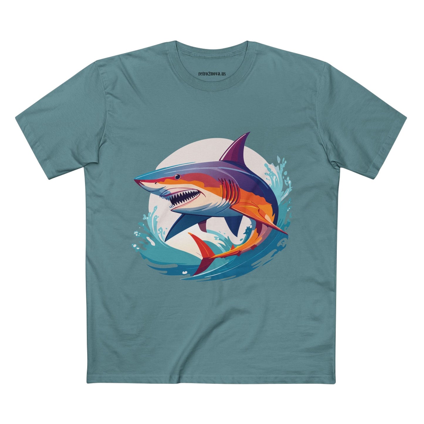 Shark Animals Shirt Unisex Premium Cotton Tee With Original Art Design From Retro2Nova Art Collection