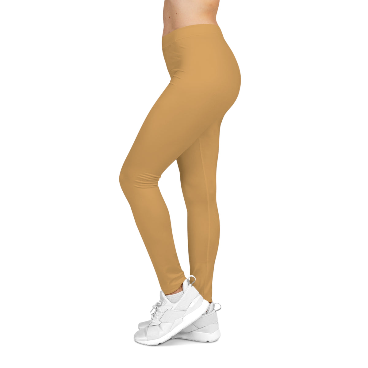 Sunlit Clay Yellow Color Women's Poly-Span Casual Leggings XS-2XL