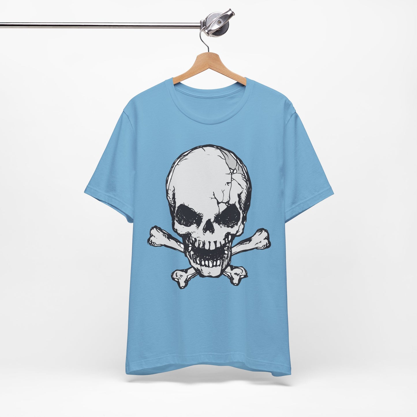 Grey Skull Graphic Design Tee, Skull Shirt, Vintage Tees, Art Design T-Shirt, Vintage Graphic Tee, Art Shirts with Skulls