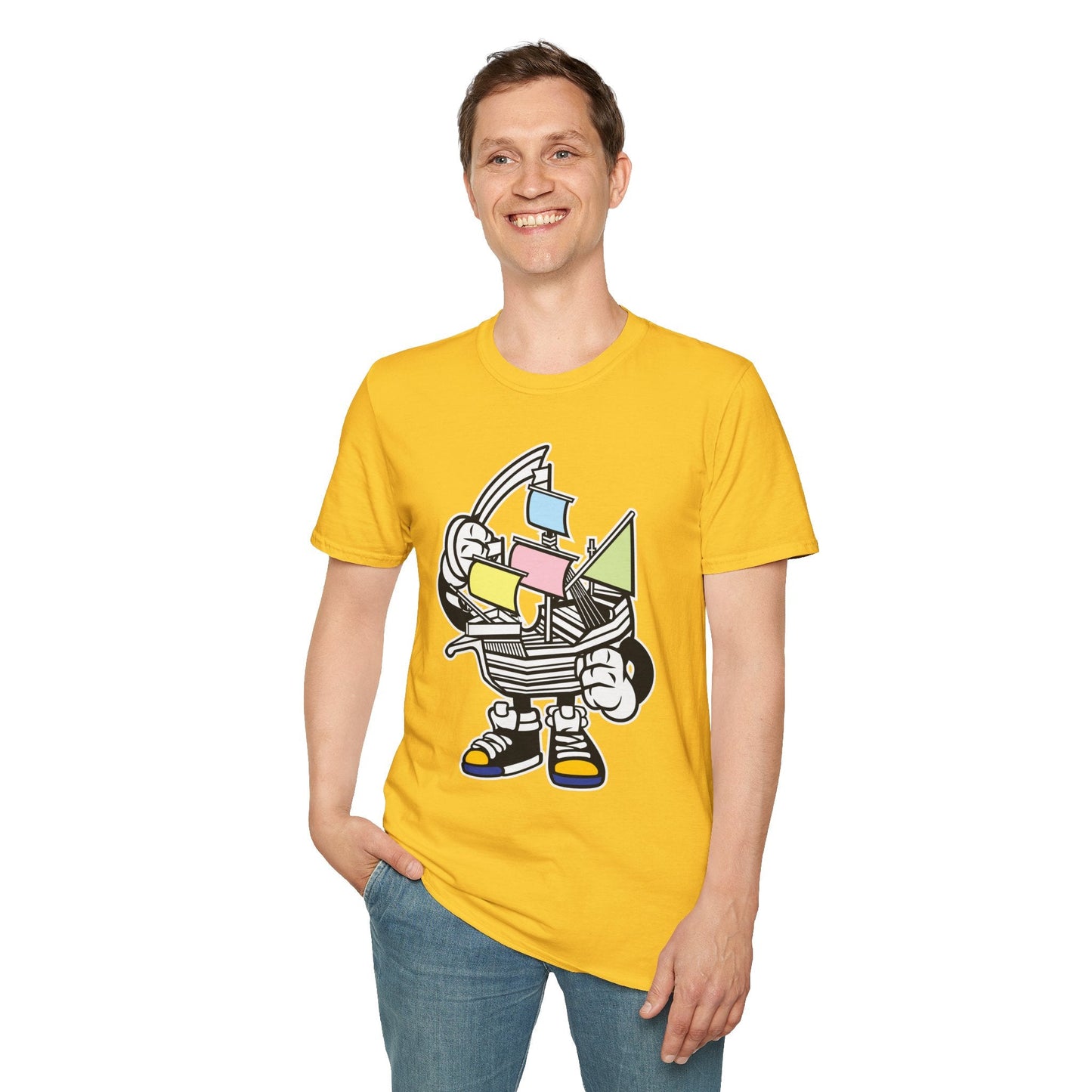 Cartoon T Shirt Animation Tee Funny Unisex Gildan Softstyle 64000 Short Sleeve Cotton
