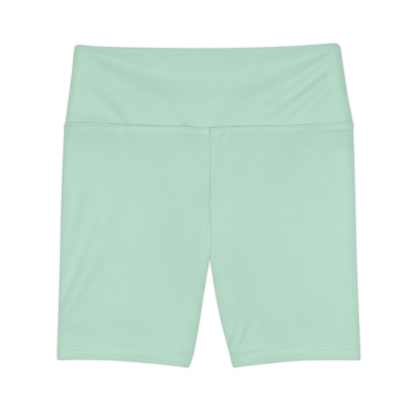 Pale Green Mint High-Waist Women's Workout Shorts — Comfortable Active Biker Shorts for Yoga & Running