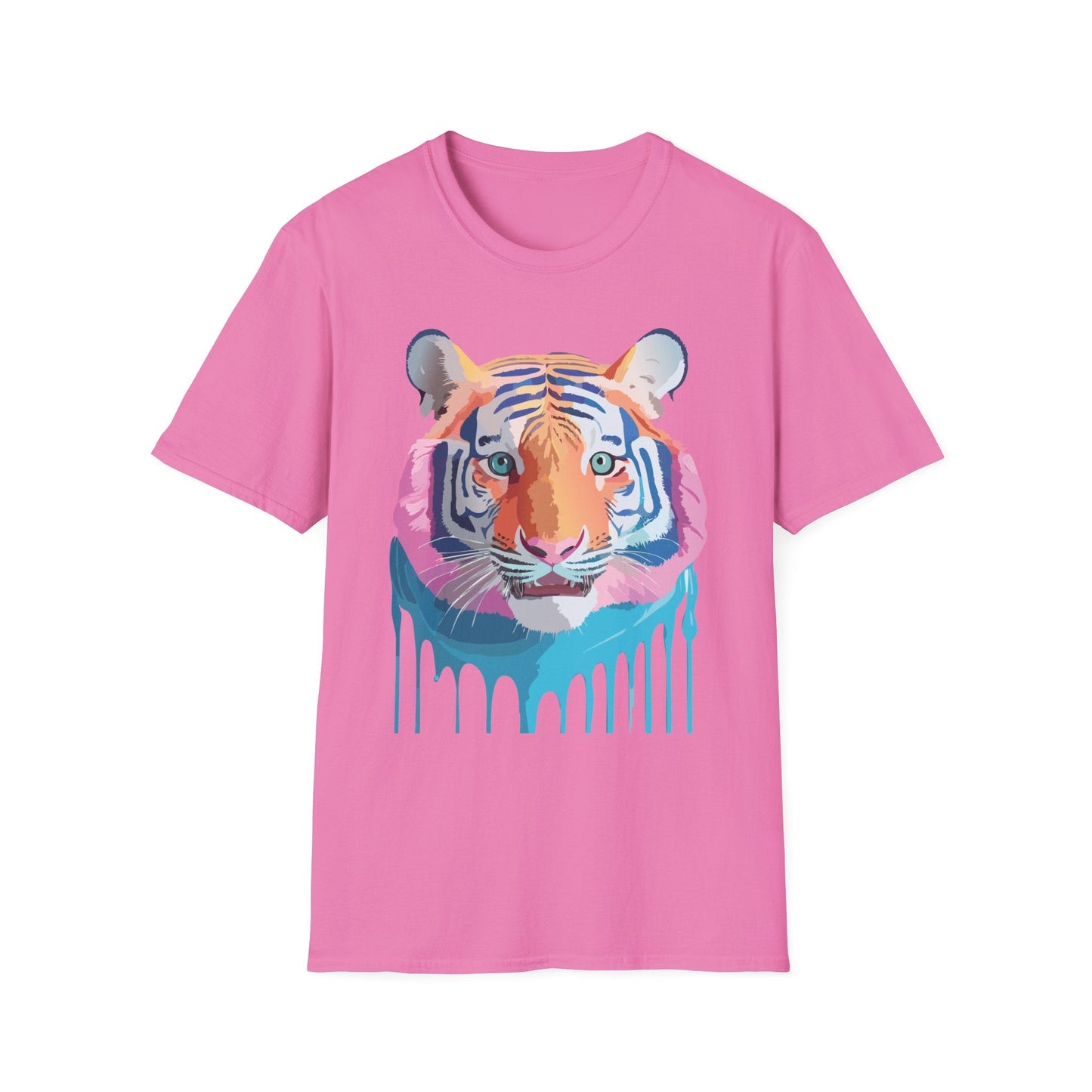 Tiger Print Unisex Softstyle Breathable Cotton Tee 64000 Gildan Shirt