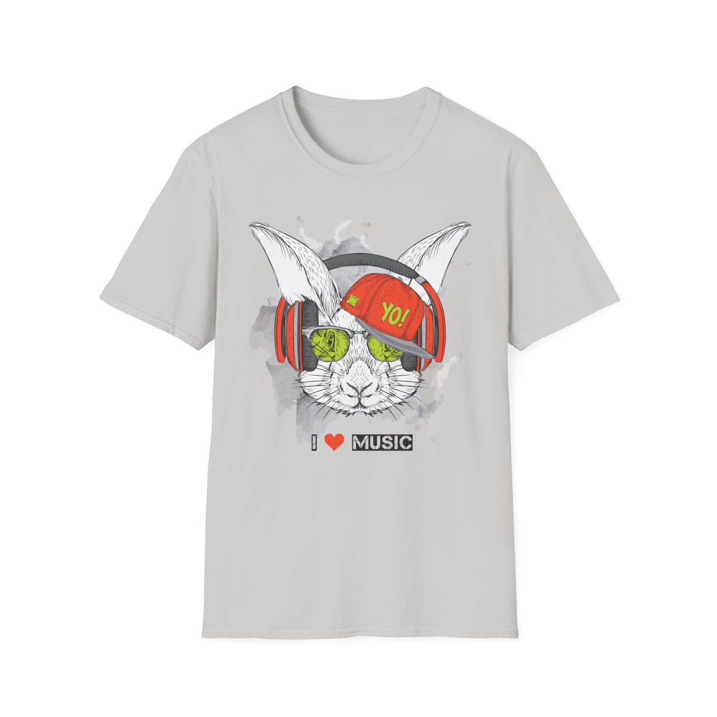 Unisex Music Animals Shirt With Headphones Softstyle Short Sleeve Tee Gildan 64000