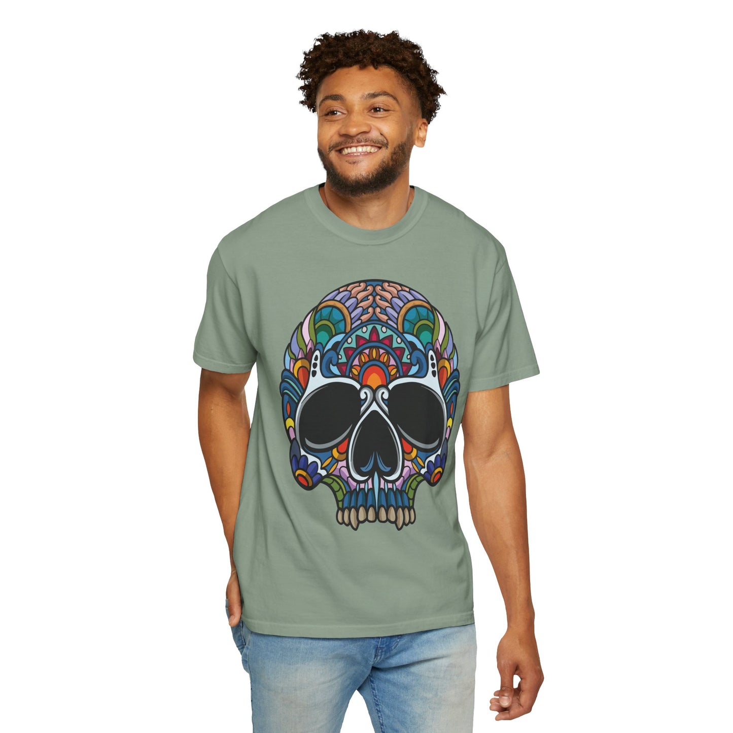 Unisex Cotton Tee Shirt with Skull