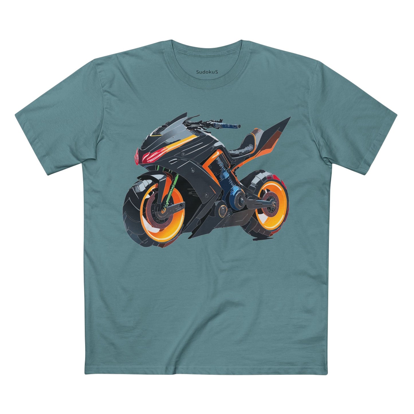 Moto Bike Graphic Unisex 100 Cotton Staple Tee 10