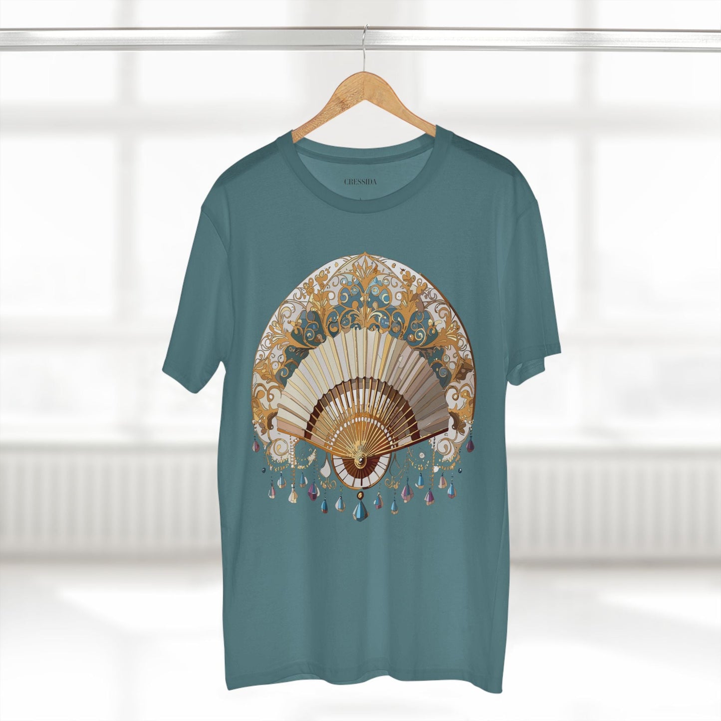 Antique Fan Graphic Design T-Shirt Unisex 100 Cotton Floral Carnival Artwork Tee 23