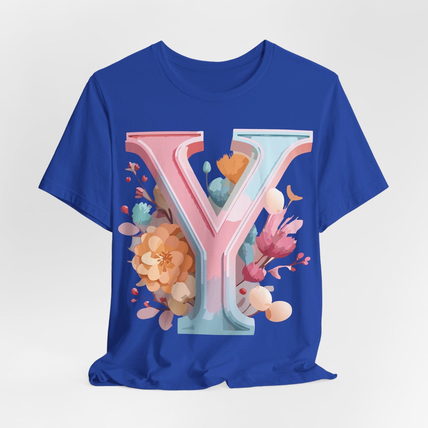Letter Y Graphic Tee Unisex Short Sleeve Vintage Inspired Artwork Adelpha Premium
