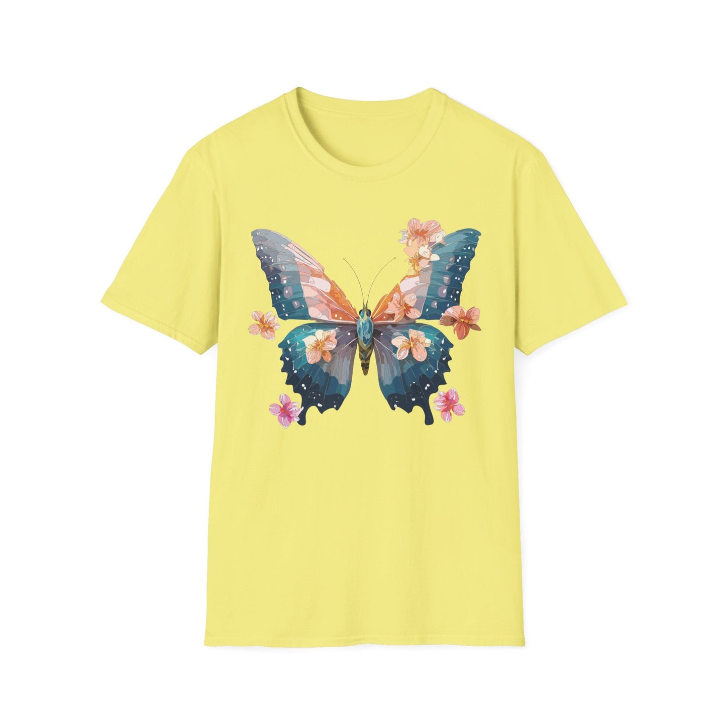 Butterfly Shirt Unisex T Shirt Monarch Print Gildan Softstyle 64000 Ring Spun Cotton Tee