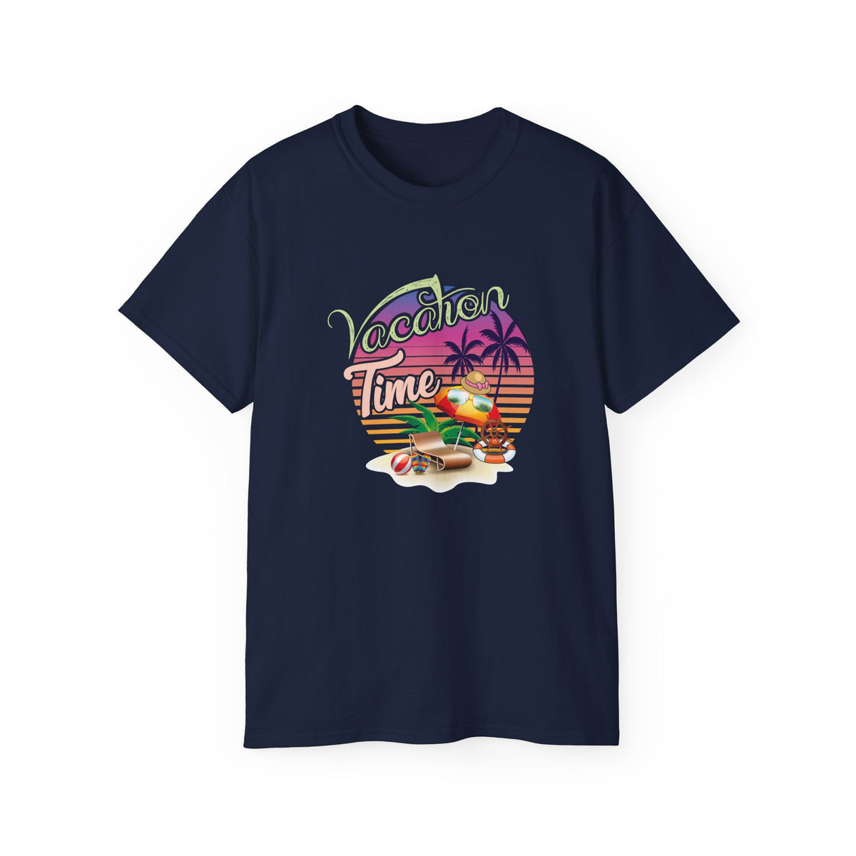 Vacation Time Palm Sunset Tee | Retro Beach Jeep Surfboard