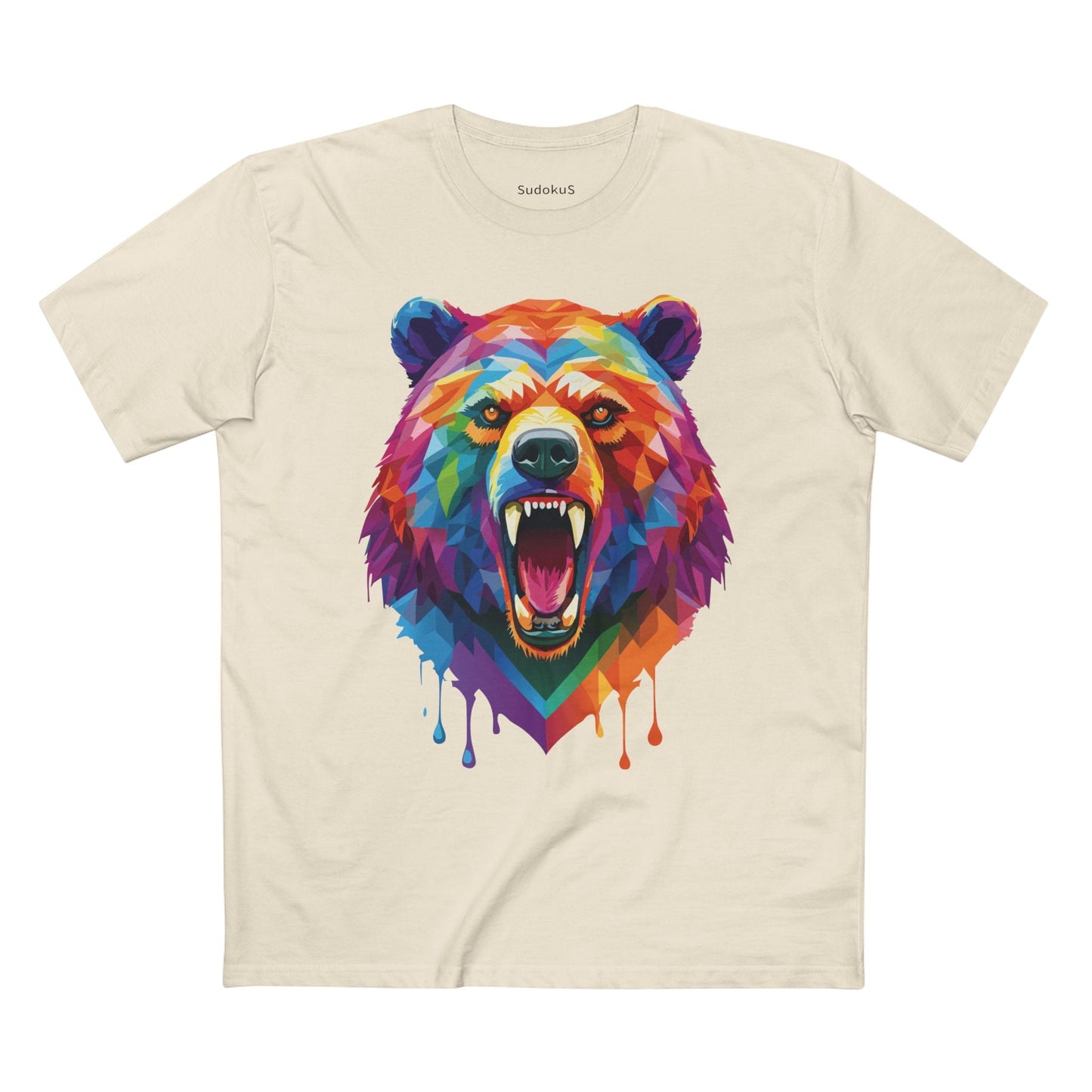 Bear Graphic Unisex 100 Cotton Staple Tee with Animal Design Artwork 14