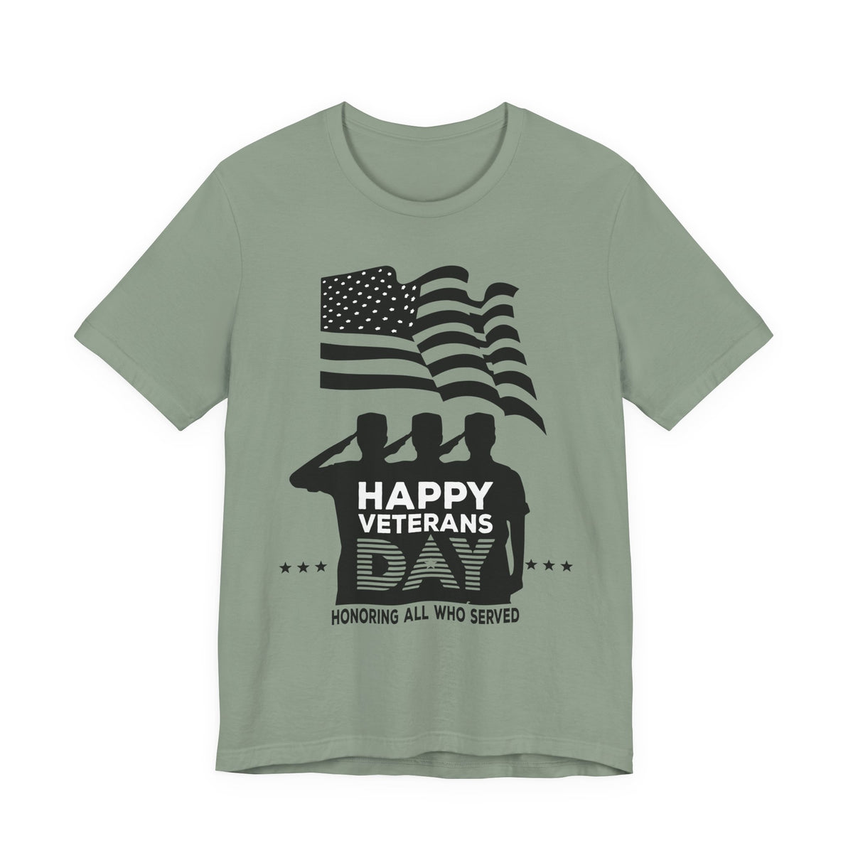 Happy Veterans Day saluting soldiers T-Shirt Patriotic American flag Unisex Cotton v51