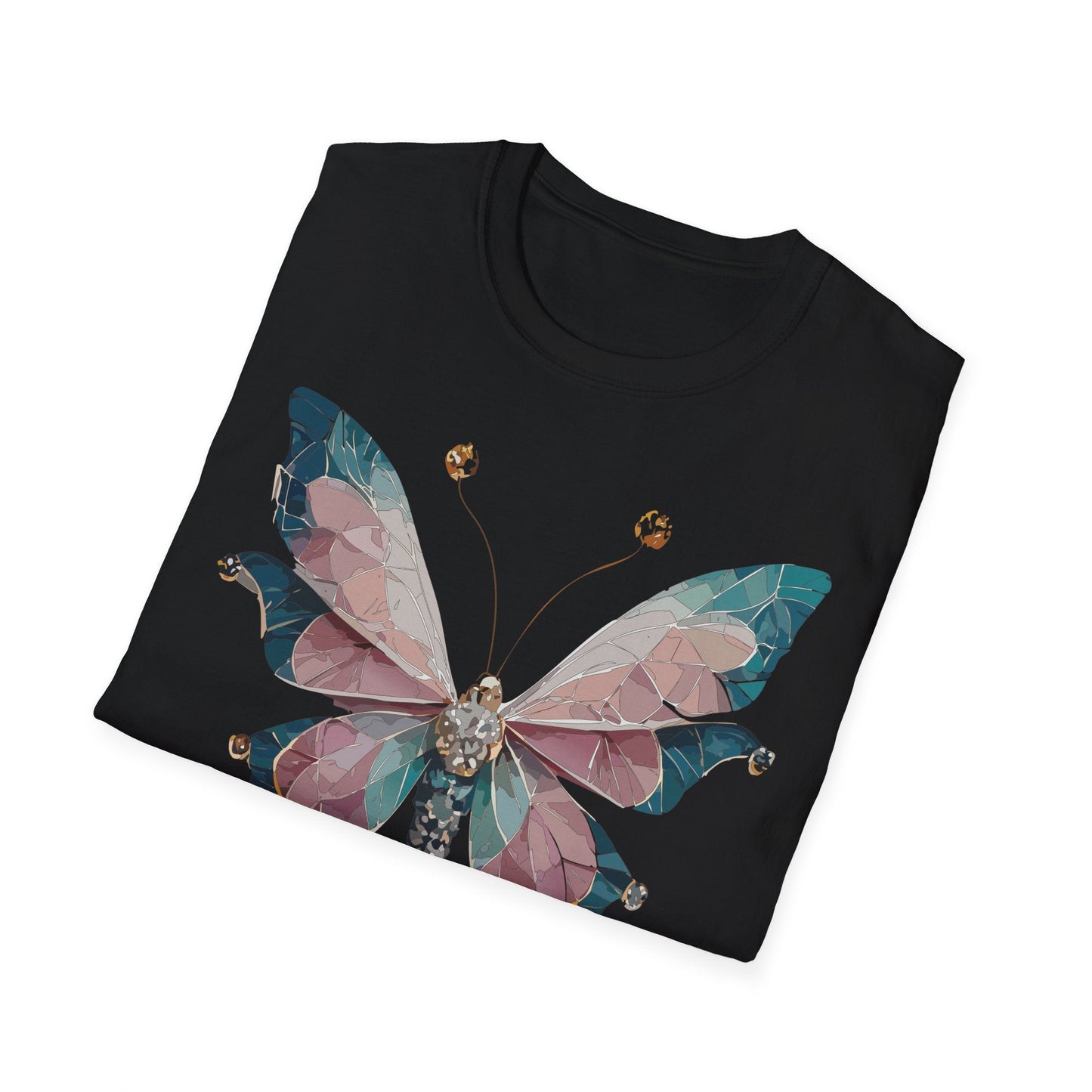 Butterfly Shirt Unisex T Shirt Monarch Print Gildan Softstyle 64000 100 Percent Ring Spun Cotton