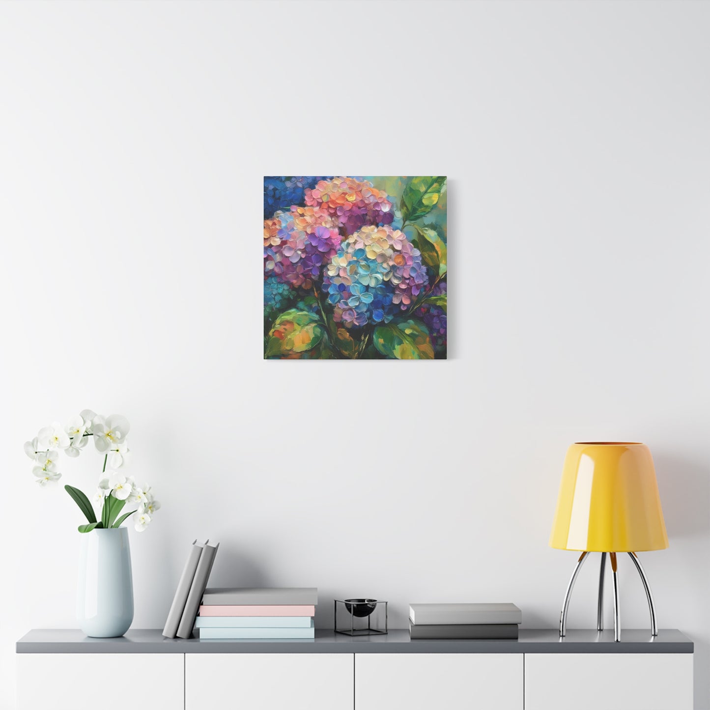 Hydrangeas Print Canvas, Flowers Oil Paint Print 20x20, 24x24, 30x30, 32x32, 36x36, Floral Art Design Print Non-Frame MC-28
