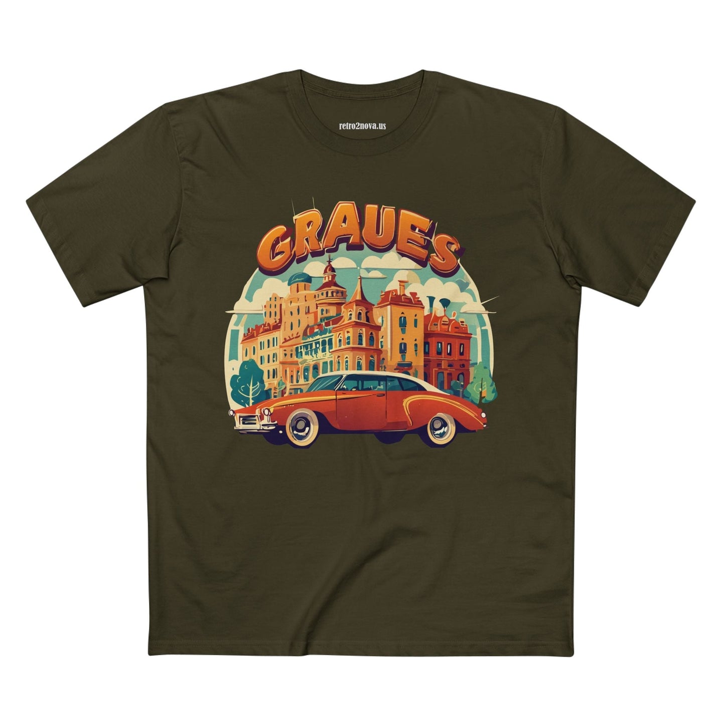 Retro Car Shirts Unisex Premium Cotton Art Tee By Retro2Nova Original Art Design Collection