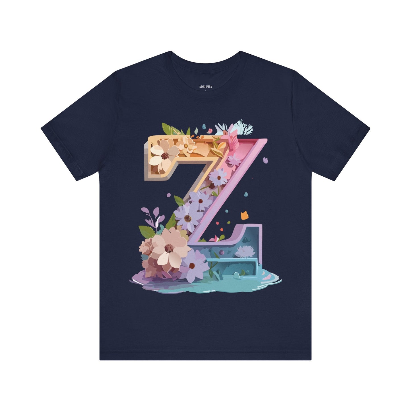 Letter Z Shirt Unisex Graphic Tee Adelpha Vintage Inspired Artwork Short Sleeve Jersey