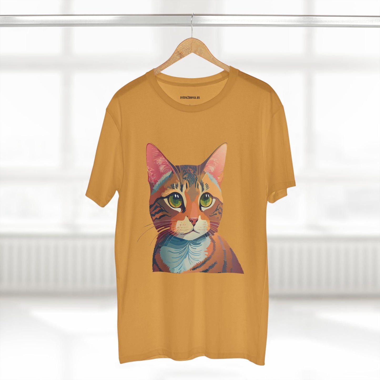 Retro2Nova Cat Art Tee Unisex Premium Cotton Shirt With Original Artwork Design Soft Breathable Comfort Everyday Wear