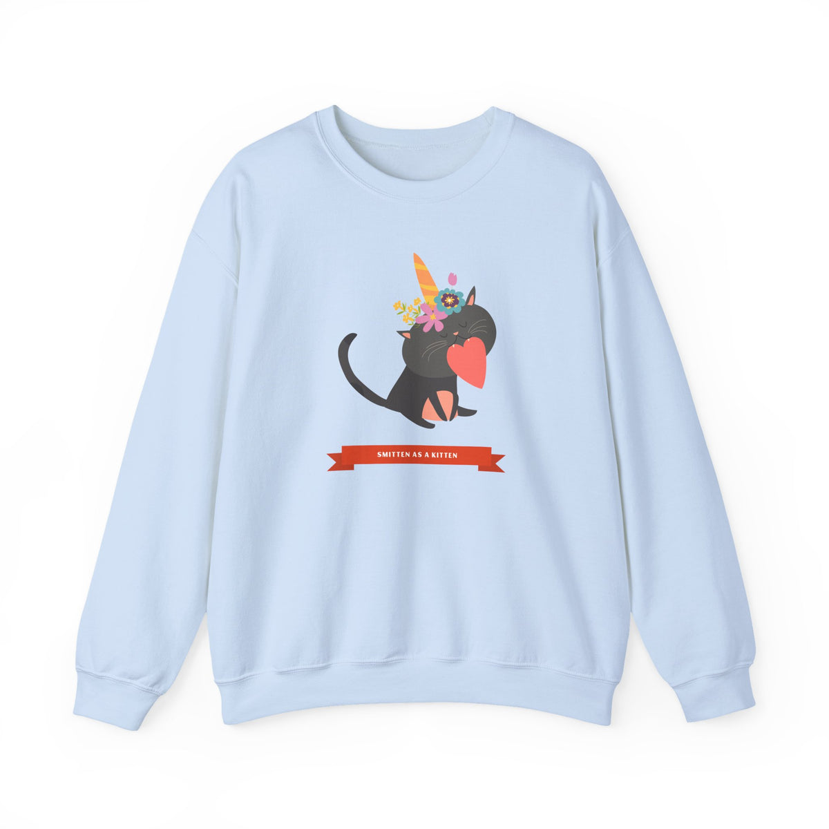 Cat Graphic Valentine's Day Sweatshirt Unisex 50/50 Cotton-Poly Animal Sweatshirt w06