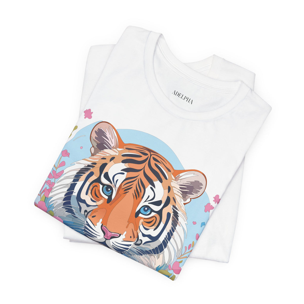 Tiger Graphic Unisex Cotton Bella+Canvas Tee with Art Animal Design e71