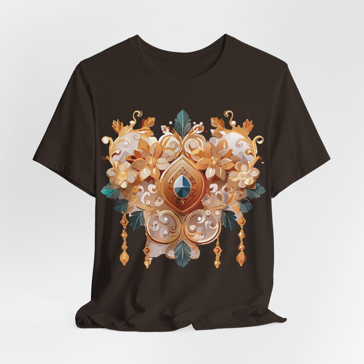 Jewelry Graphic Unisex Cotton Bella+Canvas Tee with Gemstones Art Design m52