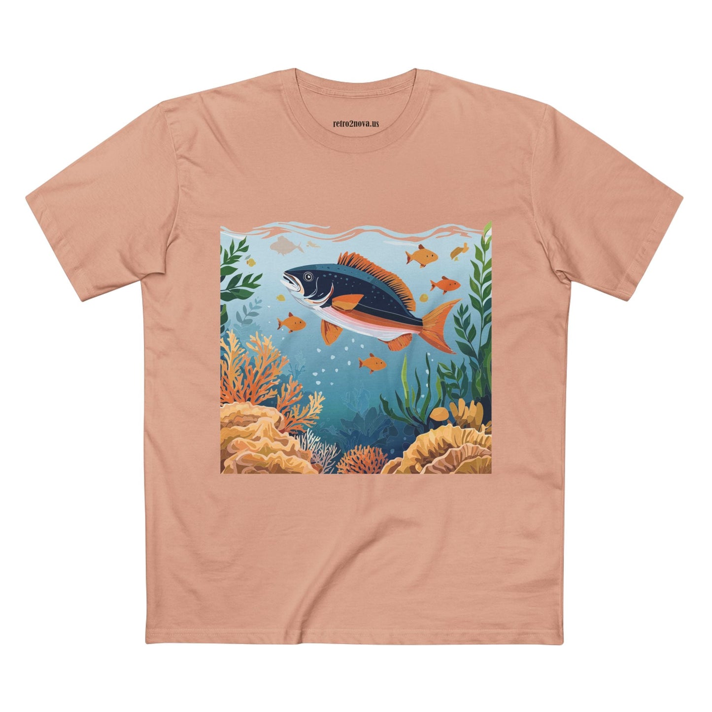 Ocean Shirt Unisex Premium Cotton Tee With Original Art Design From Retro2Nova Art Collection