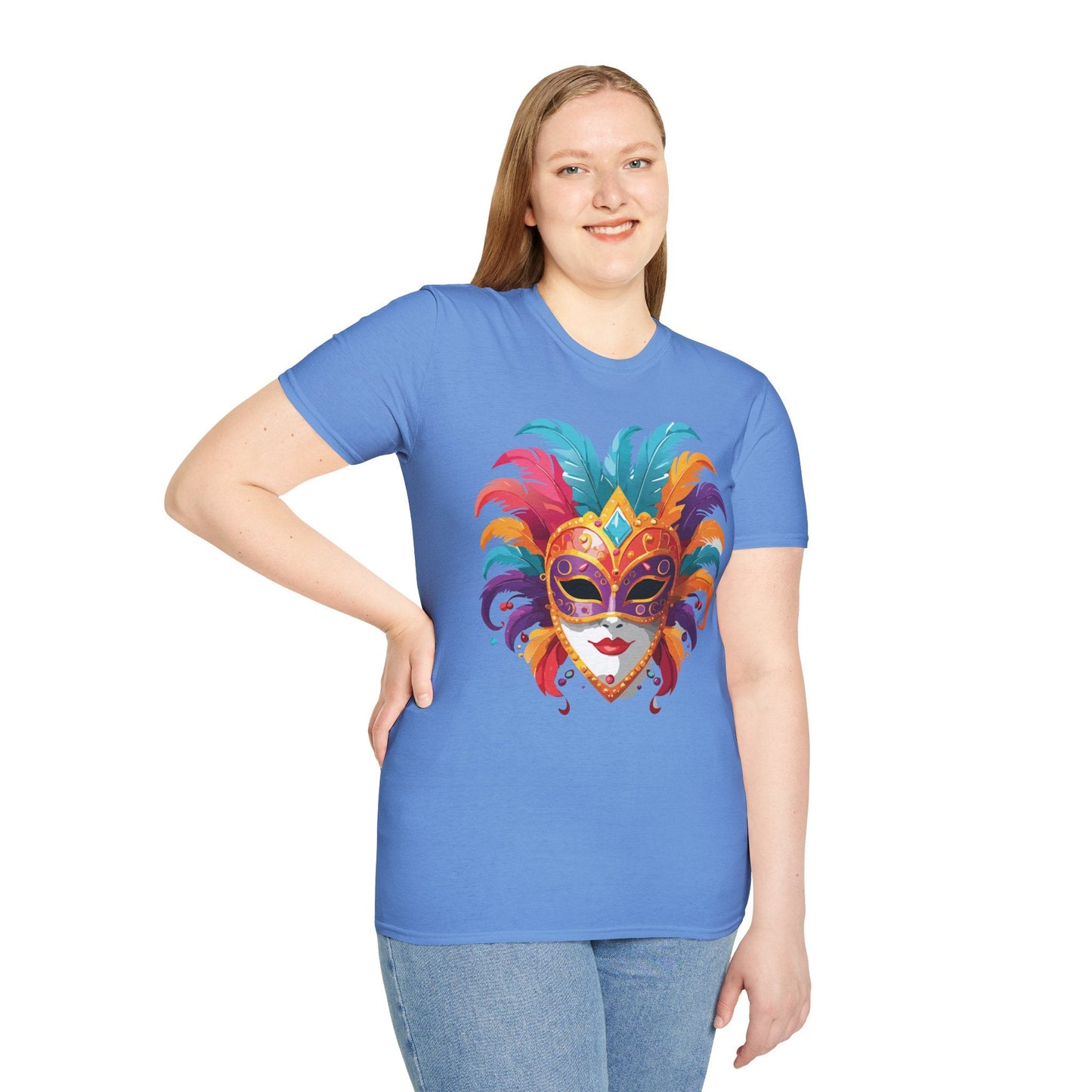Mask Graphic Unisex Cotton Masquerade Design Artwork Tee 27