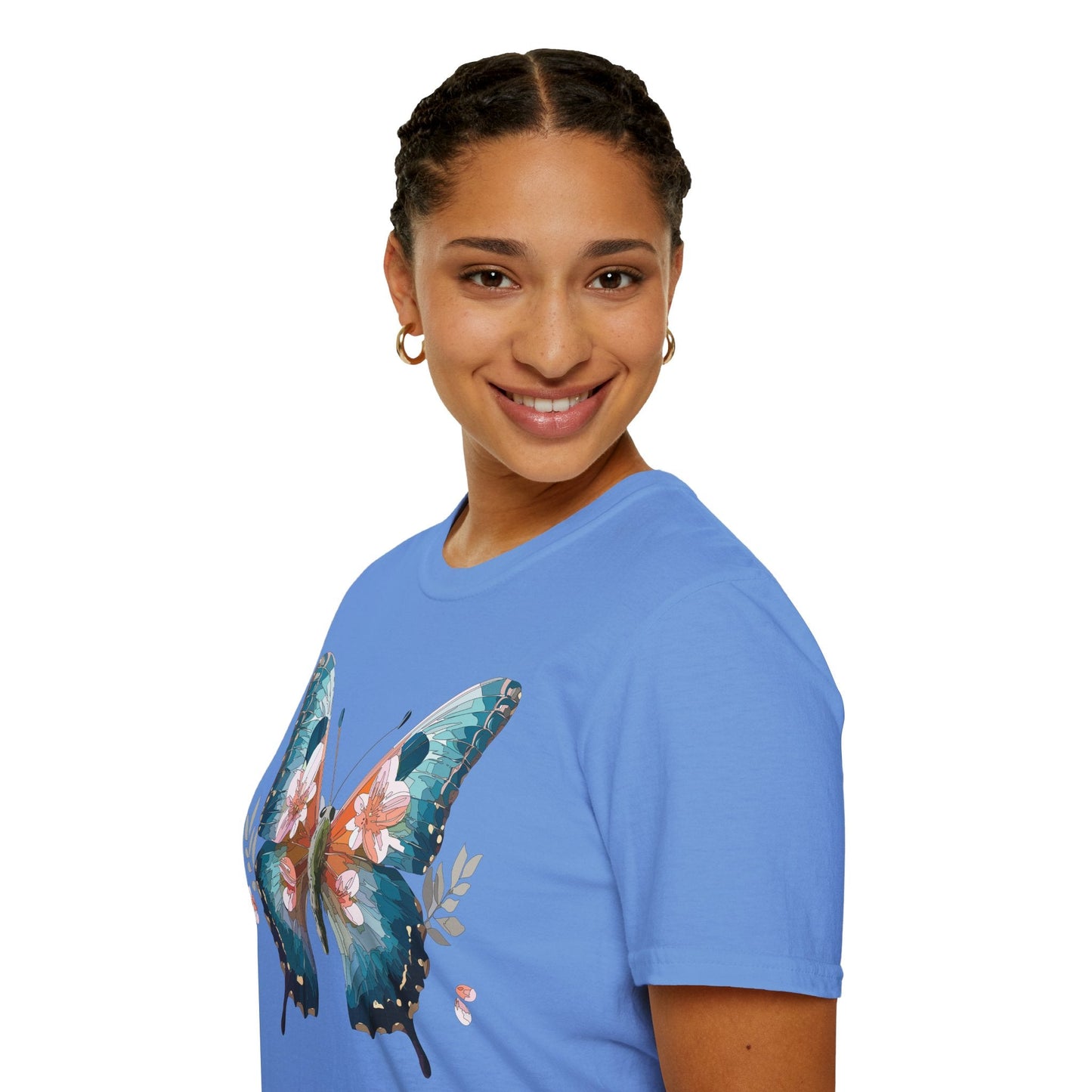 Butterfly Shirt Unisex T Shirt Monarch Butterfly Print Gildan Softstyle 64000 Cotton Tee Classic