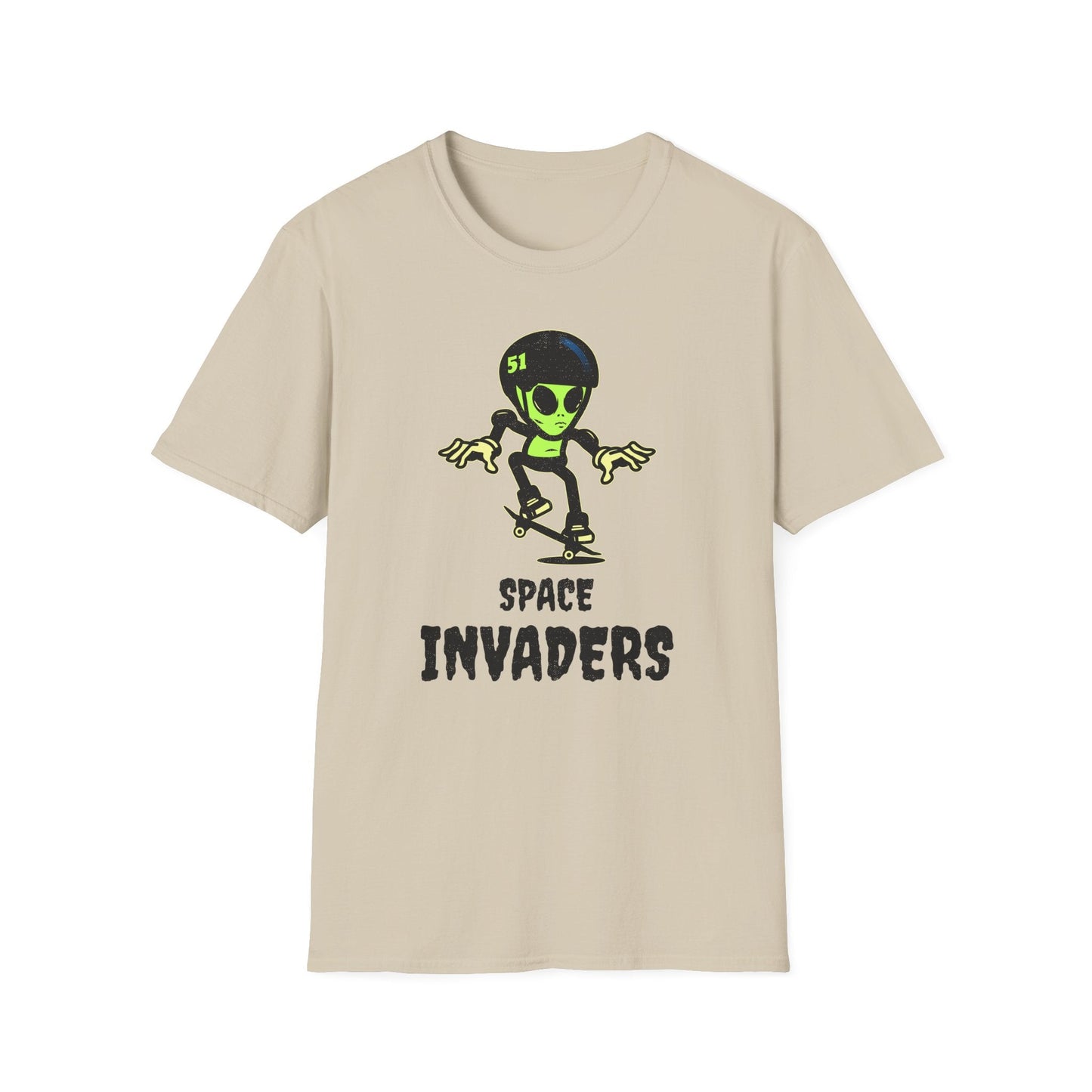 Alien Skateboard Space Invaders Shirt