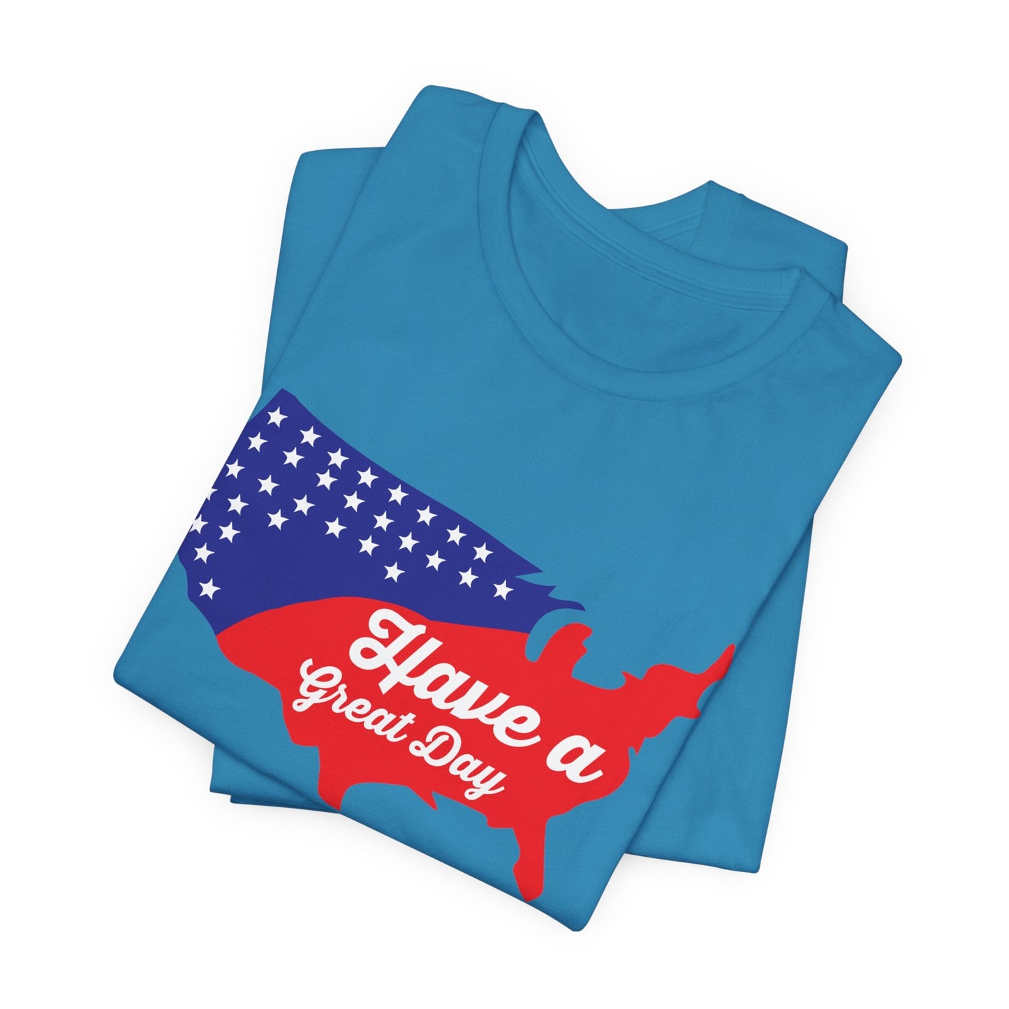 USA Map Patriotic Graphic Unisex Cotton T-Shirt 021
