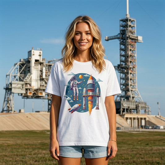 Cosmos Astronaut Graphic Tee Staple Unisex 100 Cotton Tee Shirt - CS-13