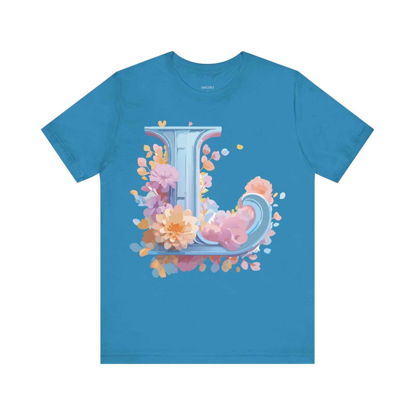 Unisex Letter L Graphic Tee Vintage Inspired Artwork Adelpha Short Sleeve Shirt Premium