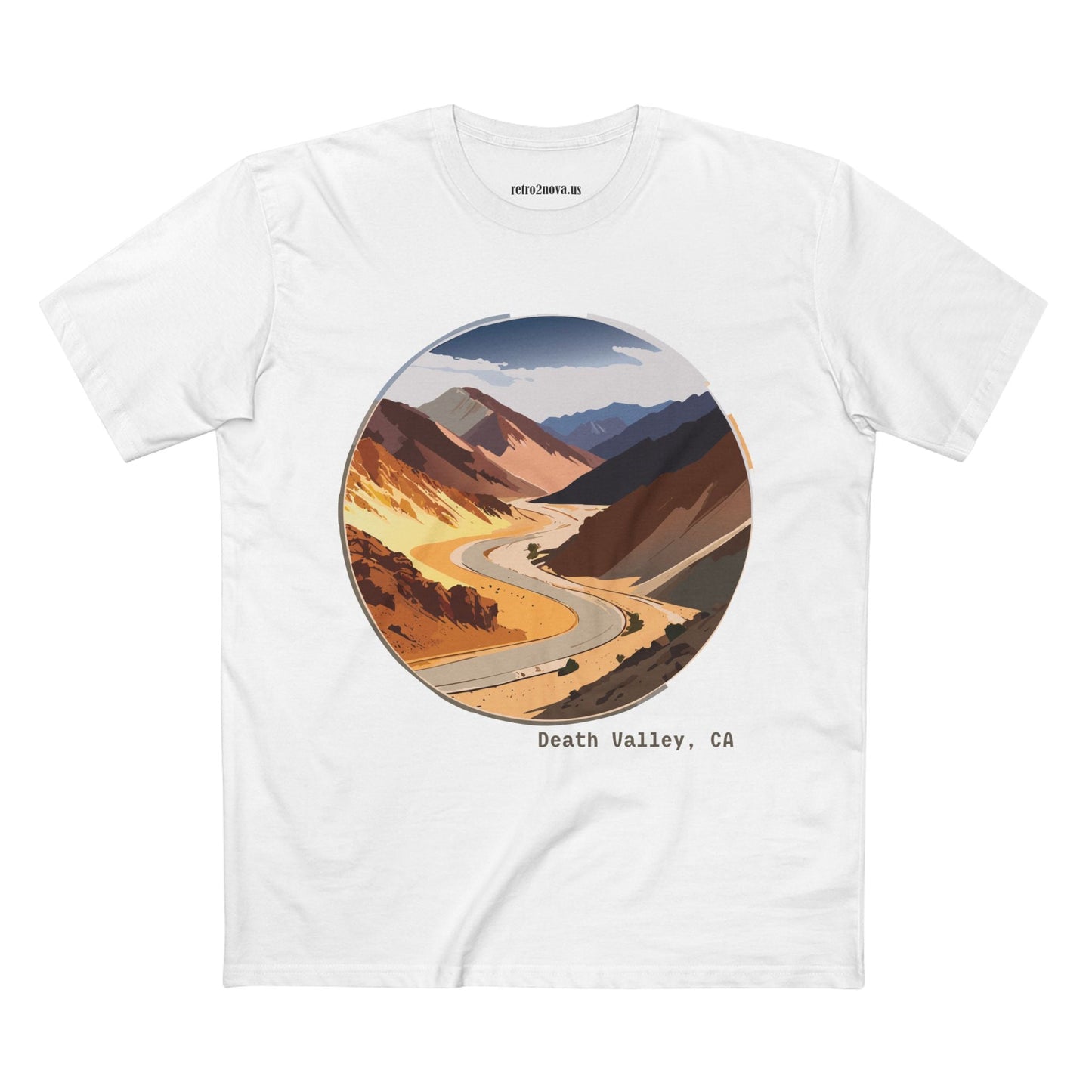 Retro2Nova Unisex Premium Cotton Tee With Death Valley Travel Design Art Shirt Collection