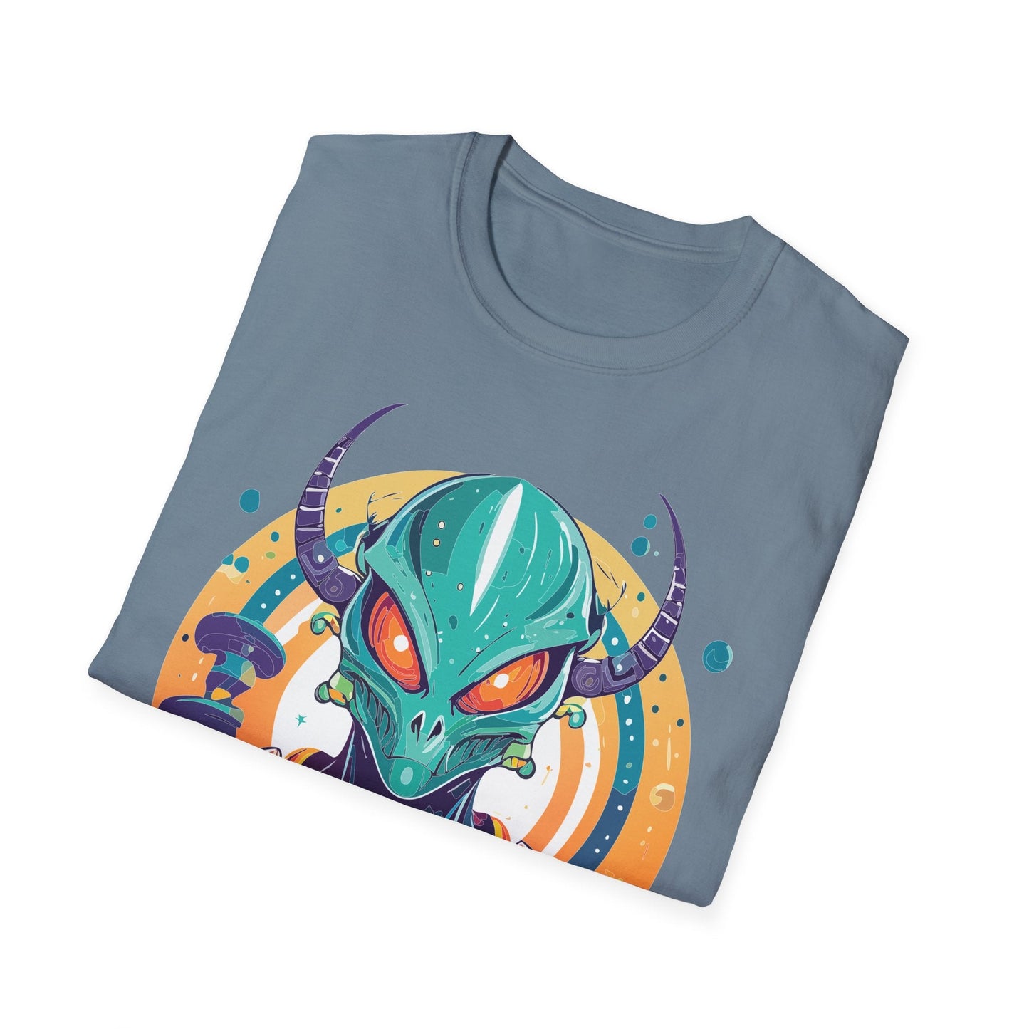 Alien Graphic Unisex Cotton Softstyle UFO Artwork Tee 14