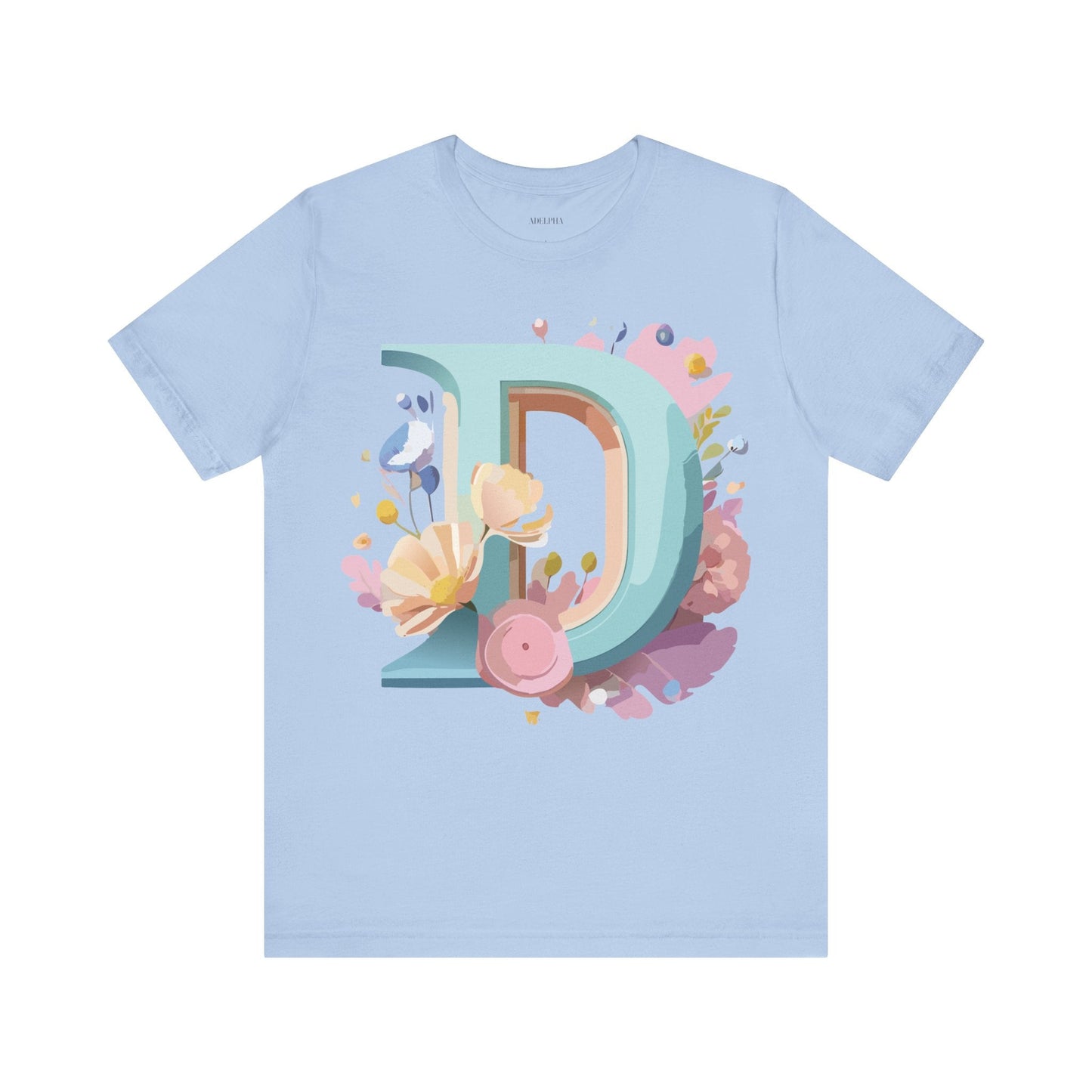 Letter D Shirt Graphic Tee Unisex Vintage Inspired Art Design Adelpha Premium Collection