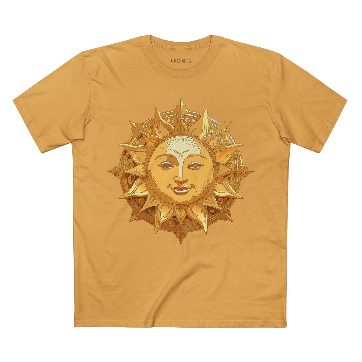 Gold Sun Graphic Unisex 100 Cotton T-Shirt with Golden Art Design 22